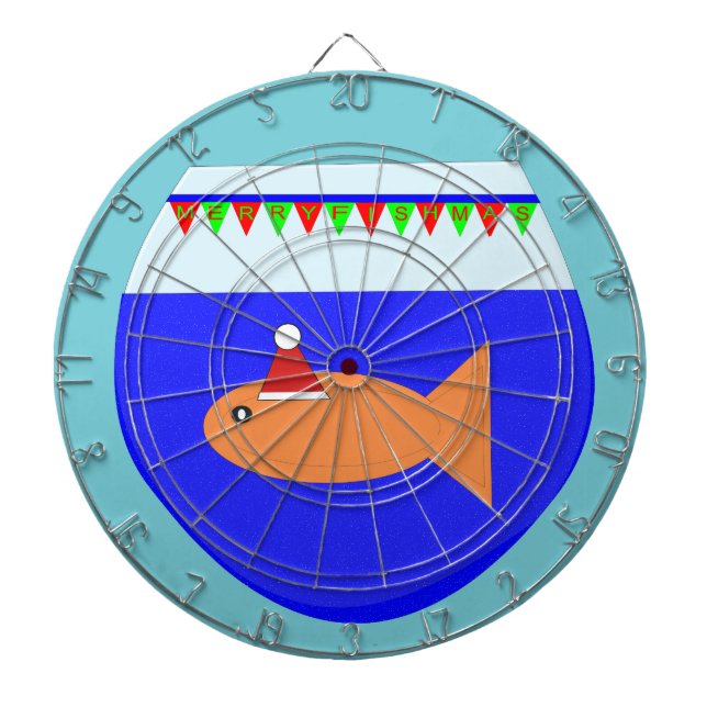 Christmas Party Goldfish Custom Dart Board Dartscheibe (vorne)