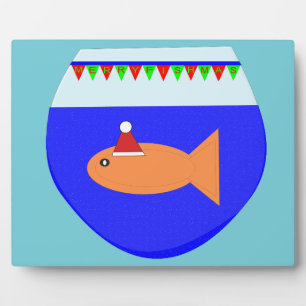 Christmas Party Goldfish Plaque Fotoplatte