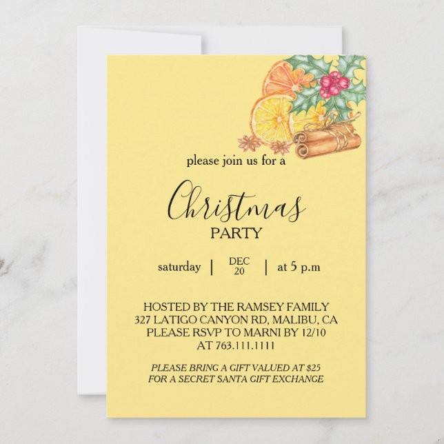 Christmas Party Invitation Card Einladung (Vorderseite)