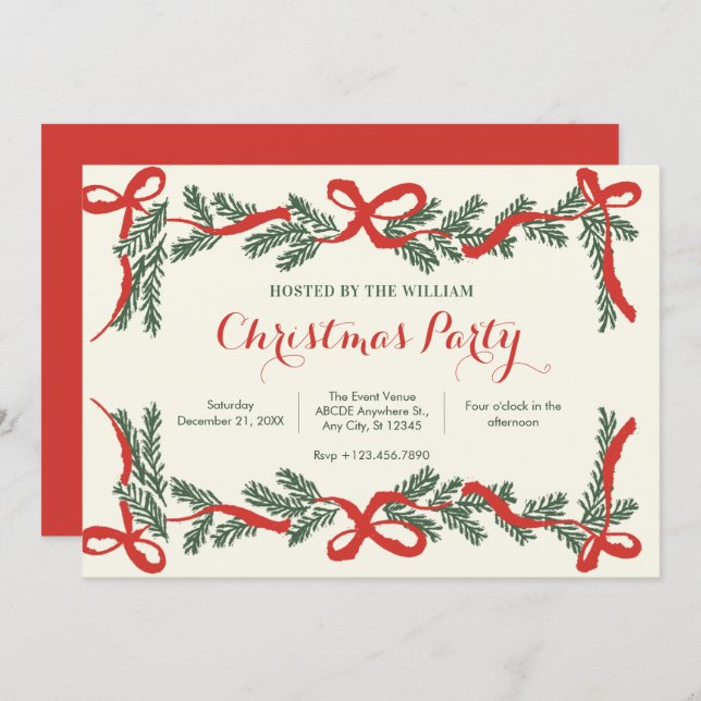 Christmas Party Invitation Einladung (Vorne/Hinten)
