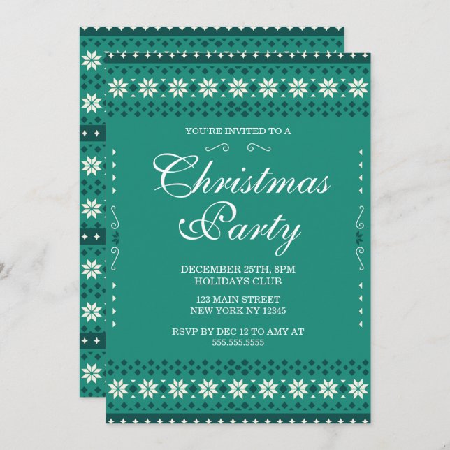 Christmas Party Invitation  Einladung (Vorne/Hinten)