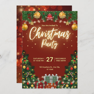 Christmas Party Invitation Flyer Einladung