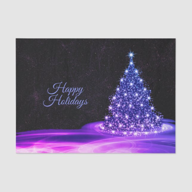 Christmas Party Pink Blue Tree Winter Black Rustic Seidenpapier (Vorderseite)