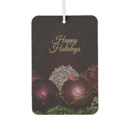 Christmas Party Pink Ornament Green Leaves Black Autolufterfrischer