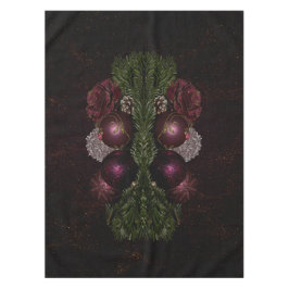 Christmas Party Pink Ornament Green Leaves Black Tischdecke