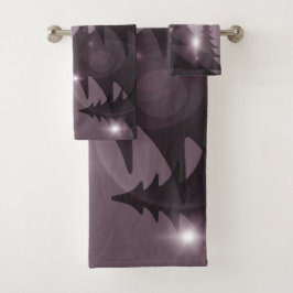 Christmas Party Pink Trees Holiday Winter Elegant Badhandtuch Set