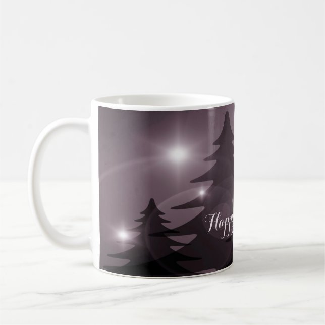 Christmas Party Pink Trees Holiday Winter Elegant Kaffeetasse (Links)