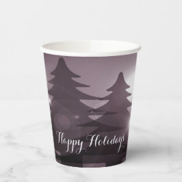 Christmas Party Pink Trees Holiday Winter Elegant Pappbecher