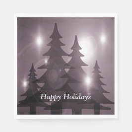 Christmas Party Pink Trees Holiday Winter Elegant Serviette