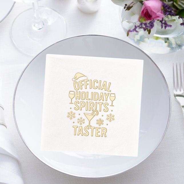 Christmas party spirits taster funny quote servietten mit folie (Von Creator hochgeladen)