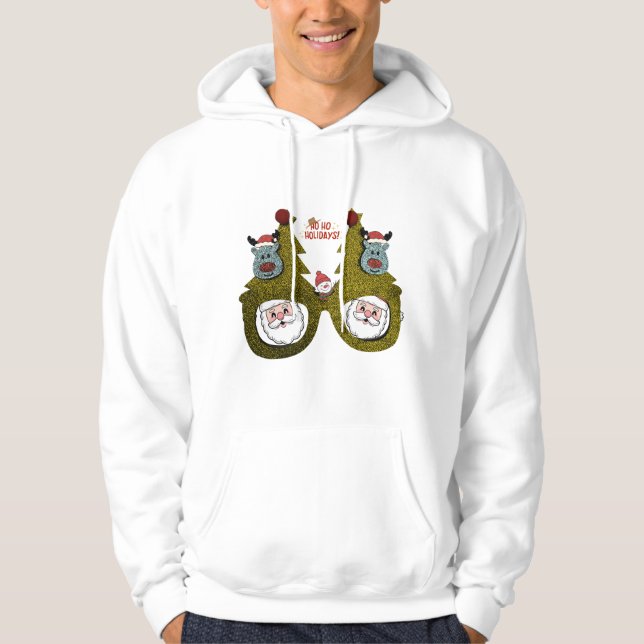 Christmas Party Tree Glasses  Hoodie (Vorderseite)