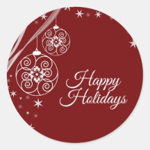 Christmas Party White Ornaments Stars Red Elegant