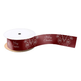 Christmas Party White Ornaments Stars Red Satinband