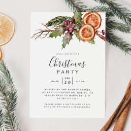 Christmas Party Winter Botanical Invitation Einladung
