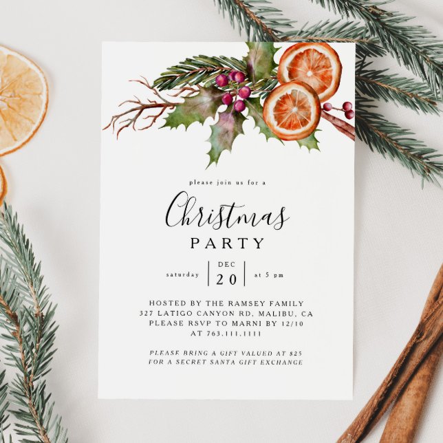 Christmas Party Winter Botanical Invitation Einladung (Von Creator hochgeladen)