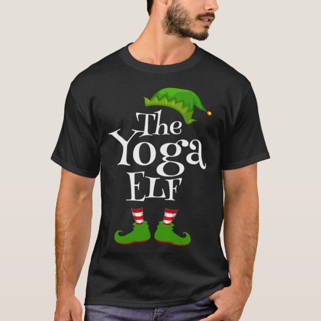 Christmas Party Yoga Elf Graphic T-Shirt (Vorderseite)