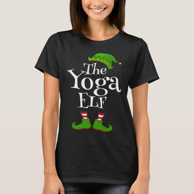 Christmas Party Yoga Elf Graphic T-Shirt (Vorderseite)