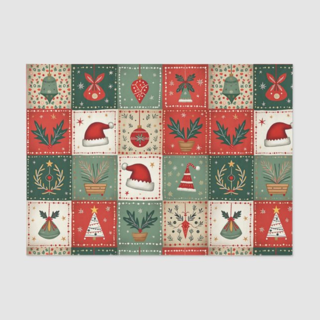 Christmas Patchwork Quilt Seidenpapier (Vorderseite)