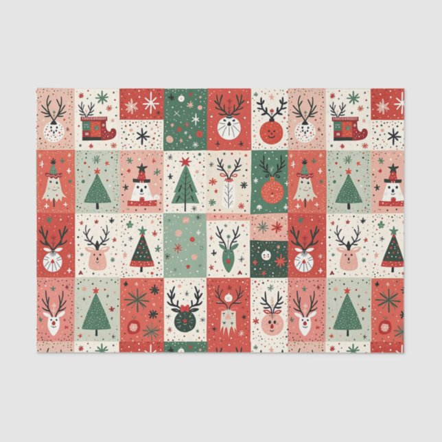 Christmas Patchwork Quilt Seidenpapier (Vorderseite)
