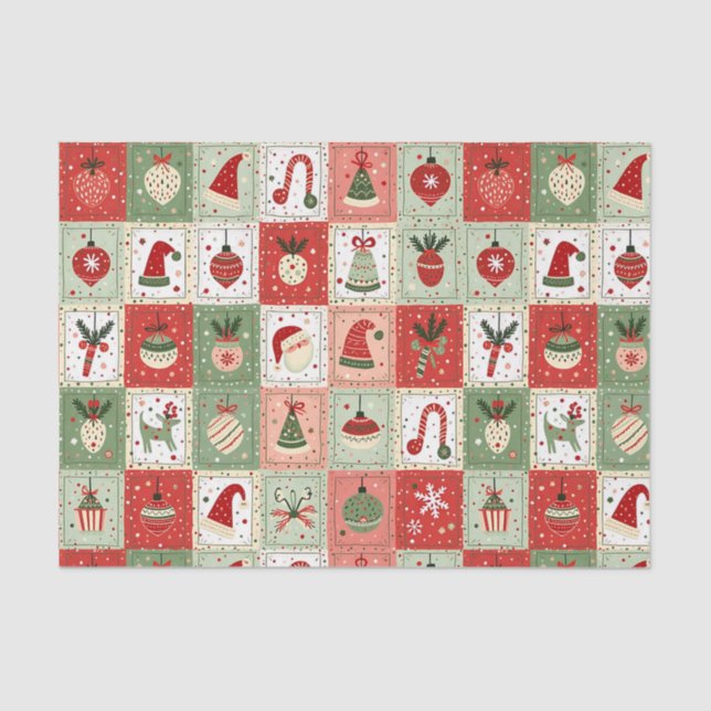 Christmas Patchwork Quilt Seidenpapier (Vorderseite)