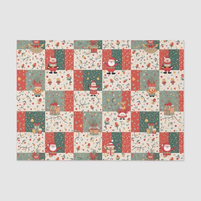 Christmas Patchwork Quilt Seidenpapier (Vorderseite)