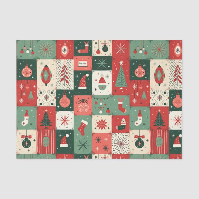 Christmas Patchwork Quilt Seidenpapier (Vorderseite)
