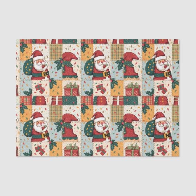 Christmas Patchwork Quilt Seidenpapier (Vorderseite)