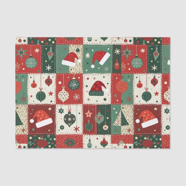 Christmas Patchwork Quilt Seidenpapier (Vorderseite)