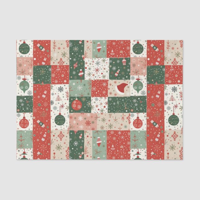 Christmas Patchwork Quilt Seidenpapier (Vorderseite)