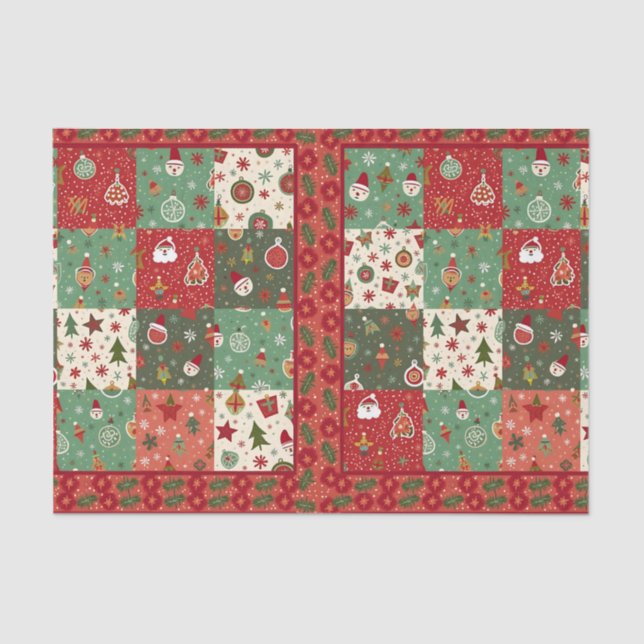 Christmas Patchwork Quilt Seidenpapier (Vorderseite)