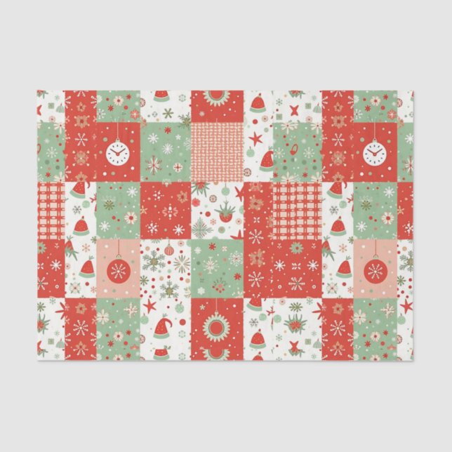 Christmas Patchwork Quilt Seidenpapier (Vorderseite)