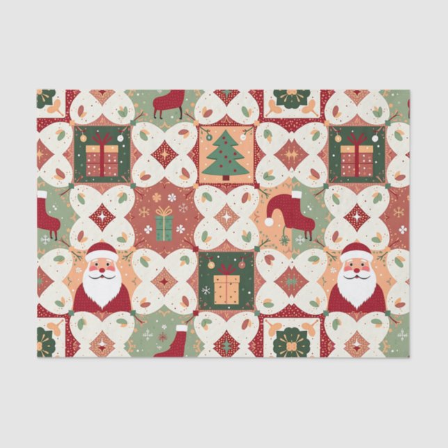 Christmas Patchwork Quilt Seidenpapier (Vorderseite)