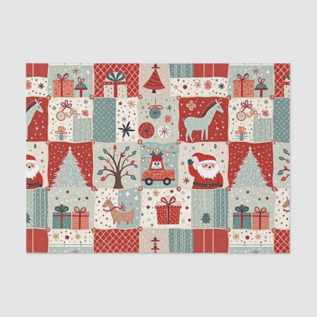 Christmas Patchwork Quilt Seidenpapier (Vorderseite)