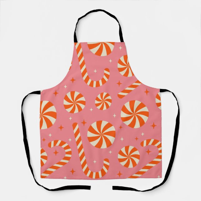 Christmas Pattern Candy Cane Schürze (Vorderseite)