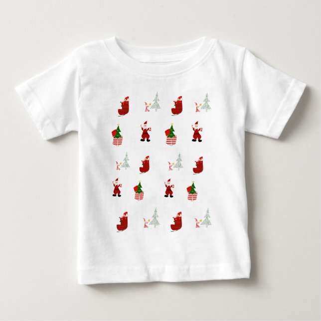Christmas Pattern Fun Baby T - Shirt (Vorderseite)