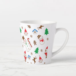 Christmas pattern icon santa tree happy gift milchtasse