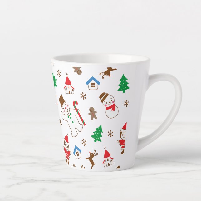 Christmas pattern icon santa tree happy gift milchtasse (Rechts)