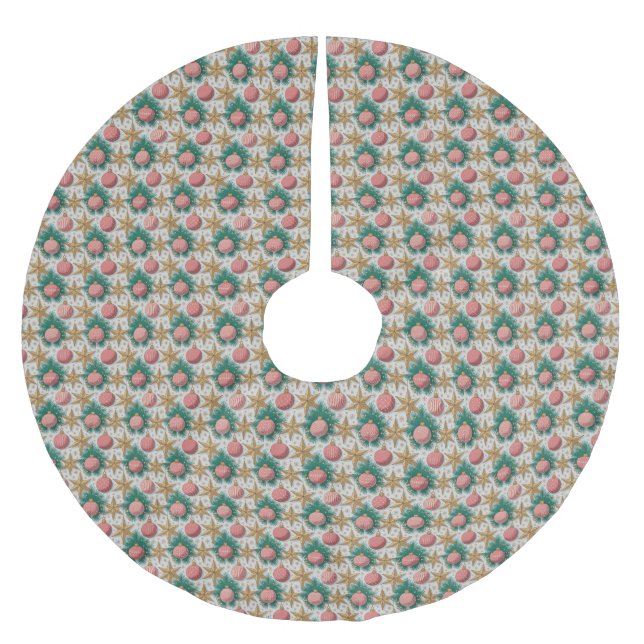 Christmas Pattern Tree Skirt Polyester Weihnachtsbaumdecke (Vorderseite)