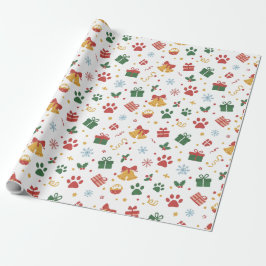 Christmas Paw Prints & Gifts Wrapping Paper Geschenkpapier