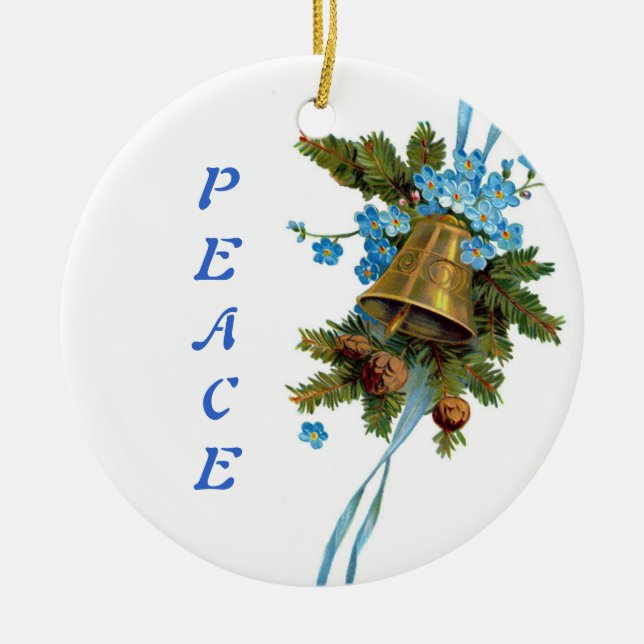Christmas Peace Bell Keramikornament (Vorne)