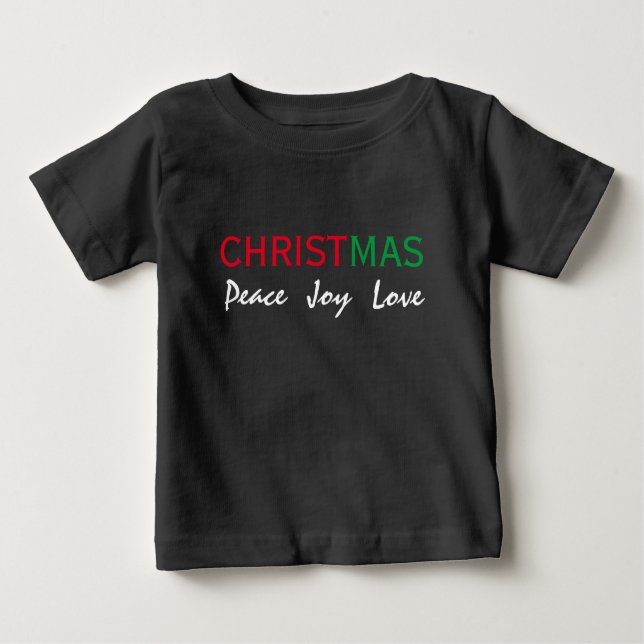 CHRISTMAS PEACE JOY LIEBE TYPOGRAPHIE BABY T-SHIRT (Vorderseite)