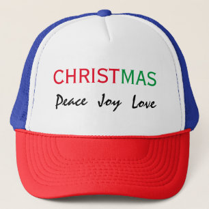 CHRISTMAS PEACE JOY LIEBE TYPOGRAPHIE TRUCKERKAPPE