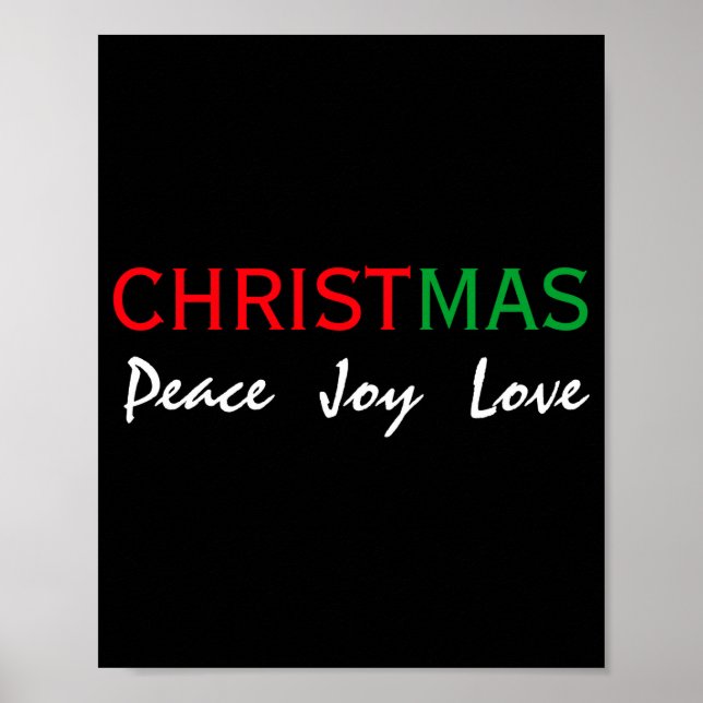 Christmas Peace Joy Love Tygraphy T Shirt  Poster (Vorne)