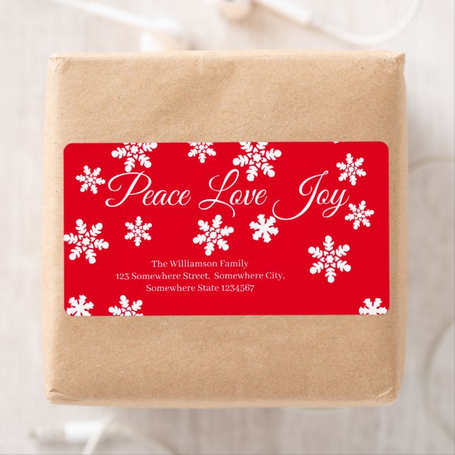 Christmas Peace Liebe Joey White Snowflake Script (Insitu)