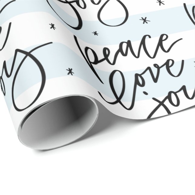 Christmas Peace Liebe Joy Calligraphy Geschenkpapier (Rolleneckpunkt)