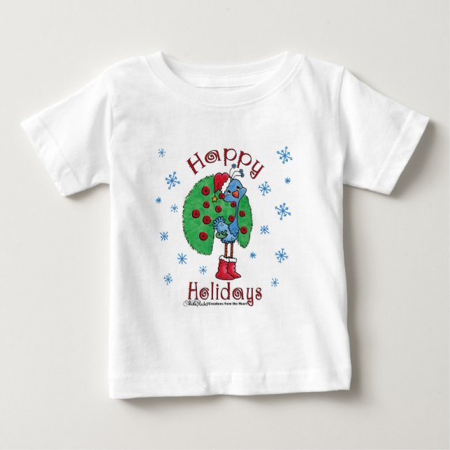Christmas Peacock Baby T-shirt (Vorderseite)