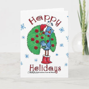 Christmas Peacock Feiertagskarte