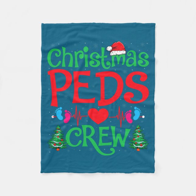 Christmas Peds Crew Santa Hat Xmas Tree Pediatric  Fleecedecke (Vorderseite)