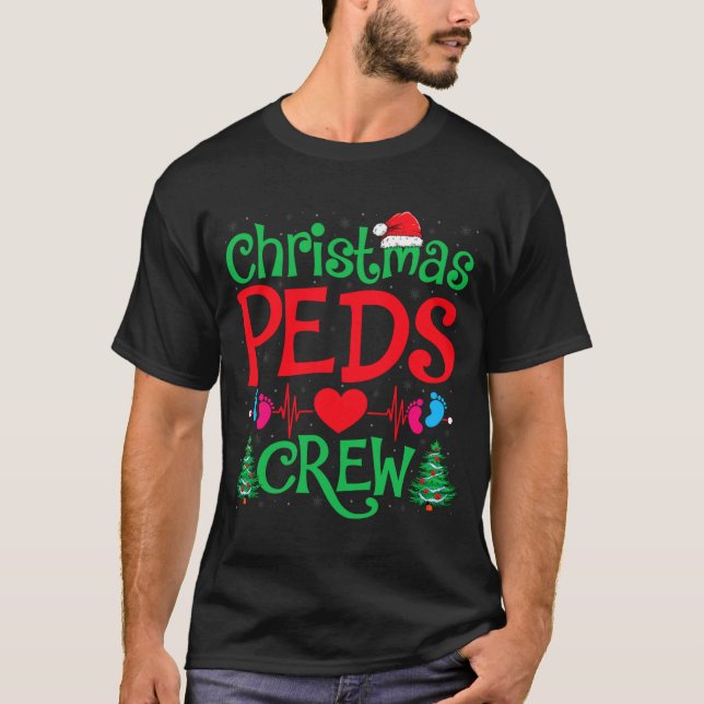 Christmas Peds Crew Santa Hat Xmas Tree Pediatric  T-Shirt (Vorderseite)