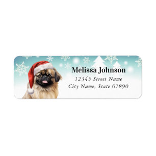 Christmas Pekingese Dog Rücksendeadressen-Aufklebe
